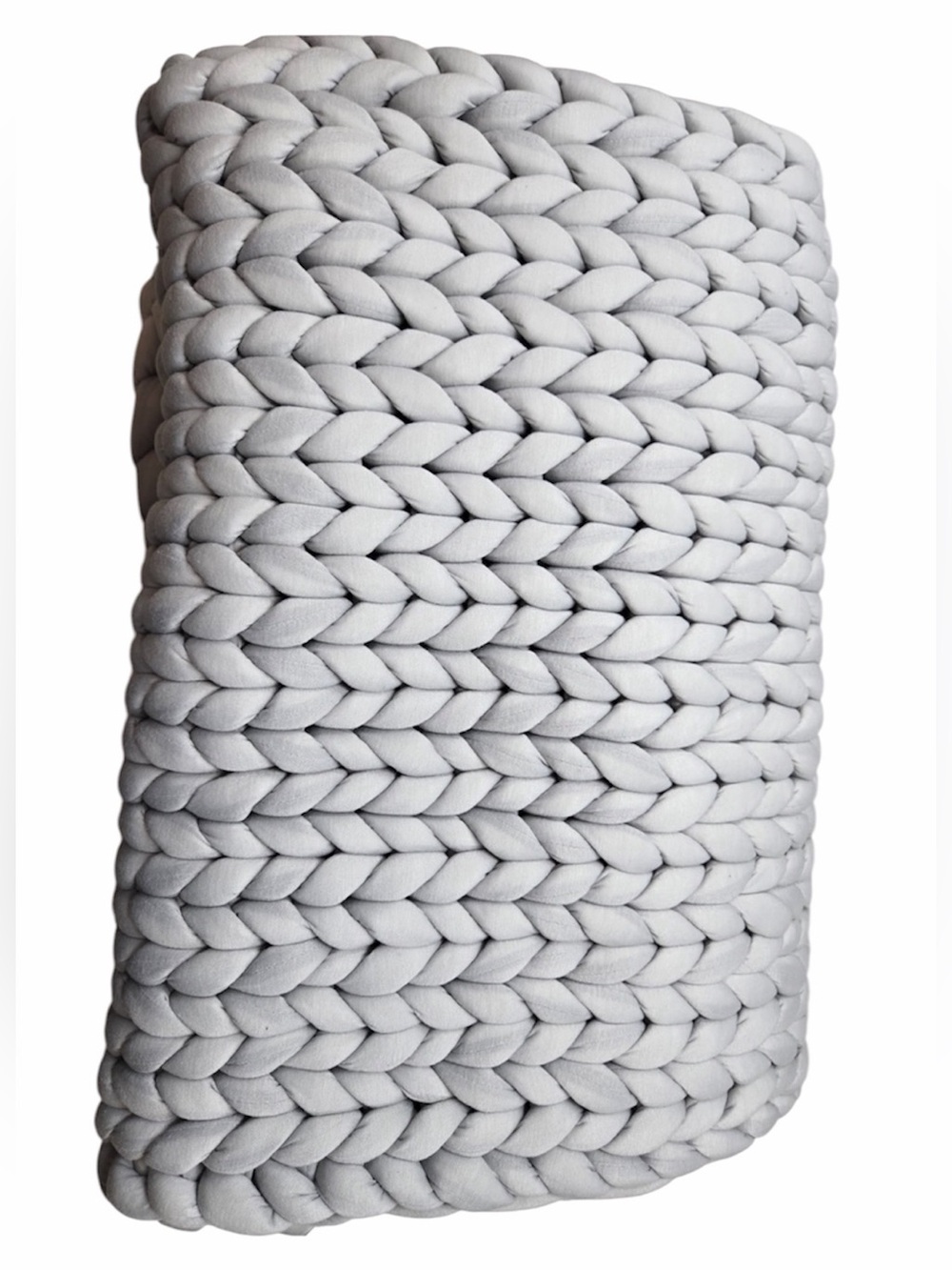 NWOT QUINCE Chunky Knit Weighted Blanket Light Grey 1173
